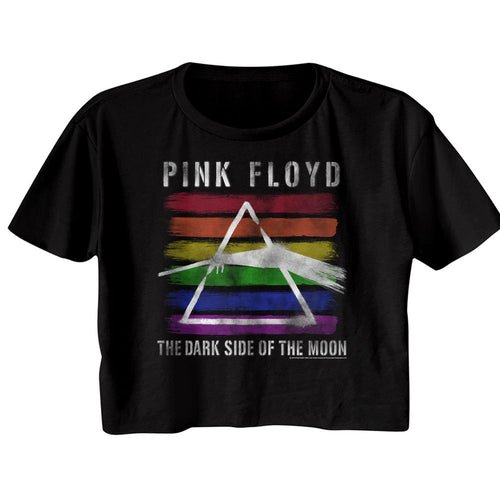 Pink Floyd Ladies Crop Top - Rainbow