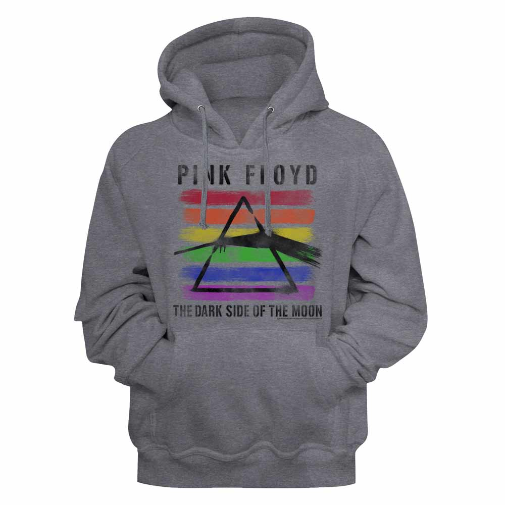 Gunmetal heather Pink Floyd pullover hoodie featuring a Rainbow Prism design