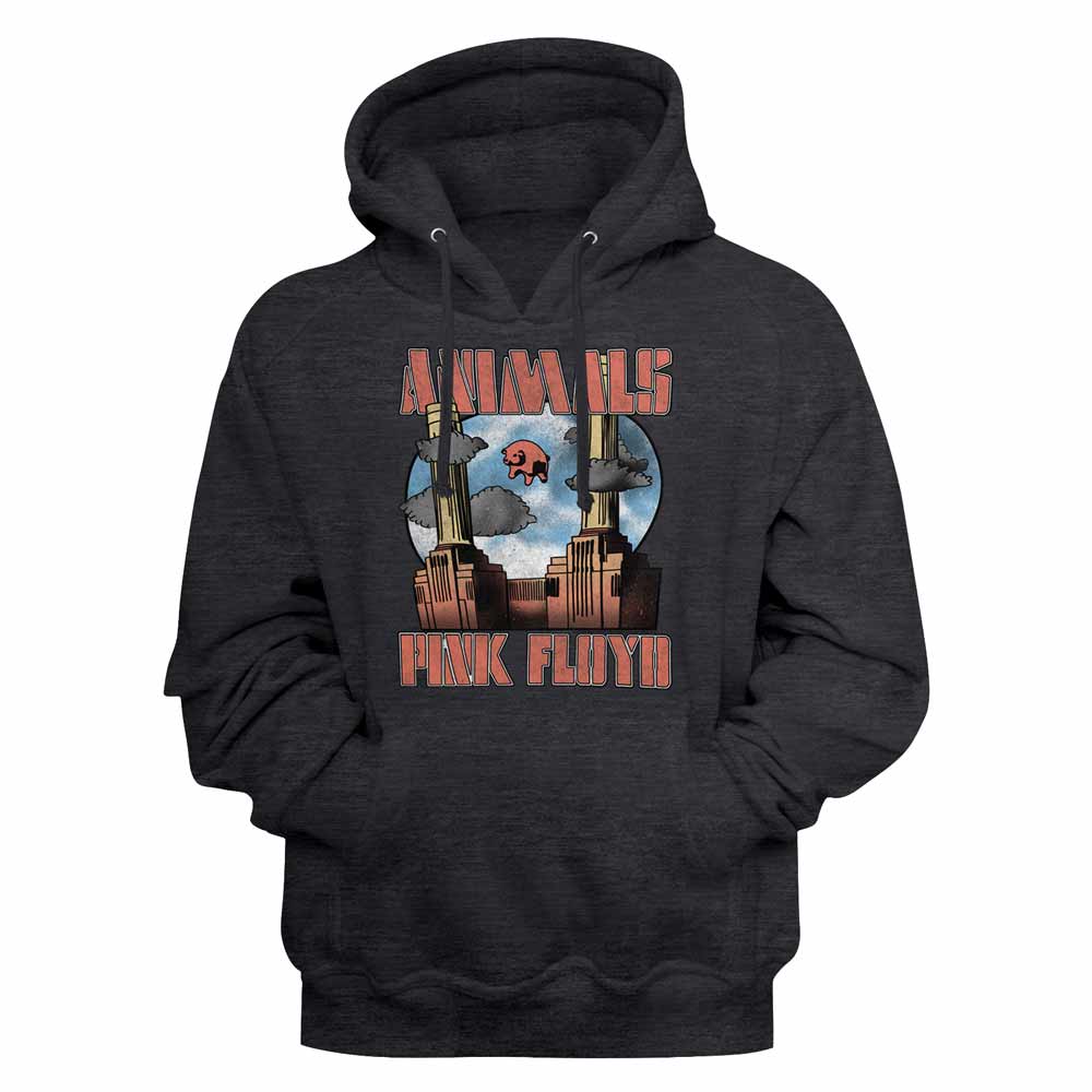 Charcoal heather Pink Floyd pullover hoodie featuring a Animals Cover Art design
