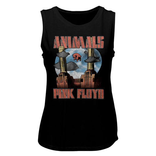 Pink Floyd Ladies Muscle Tank - Animals