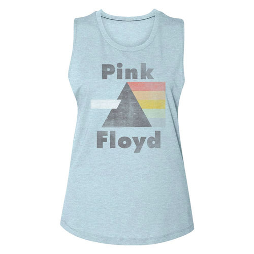 Pink Floyd Ladies Muscle Tank - Pink Floyd Logo