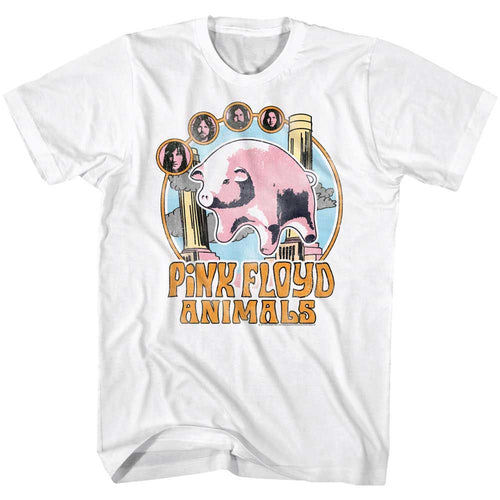 White Pink Floyd t-shirt featuring a Circle Pig design