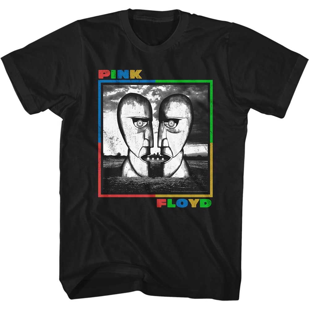 Black Pink Floyd t-shirt featuring a Black and White Division Bell design
