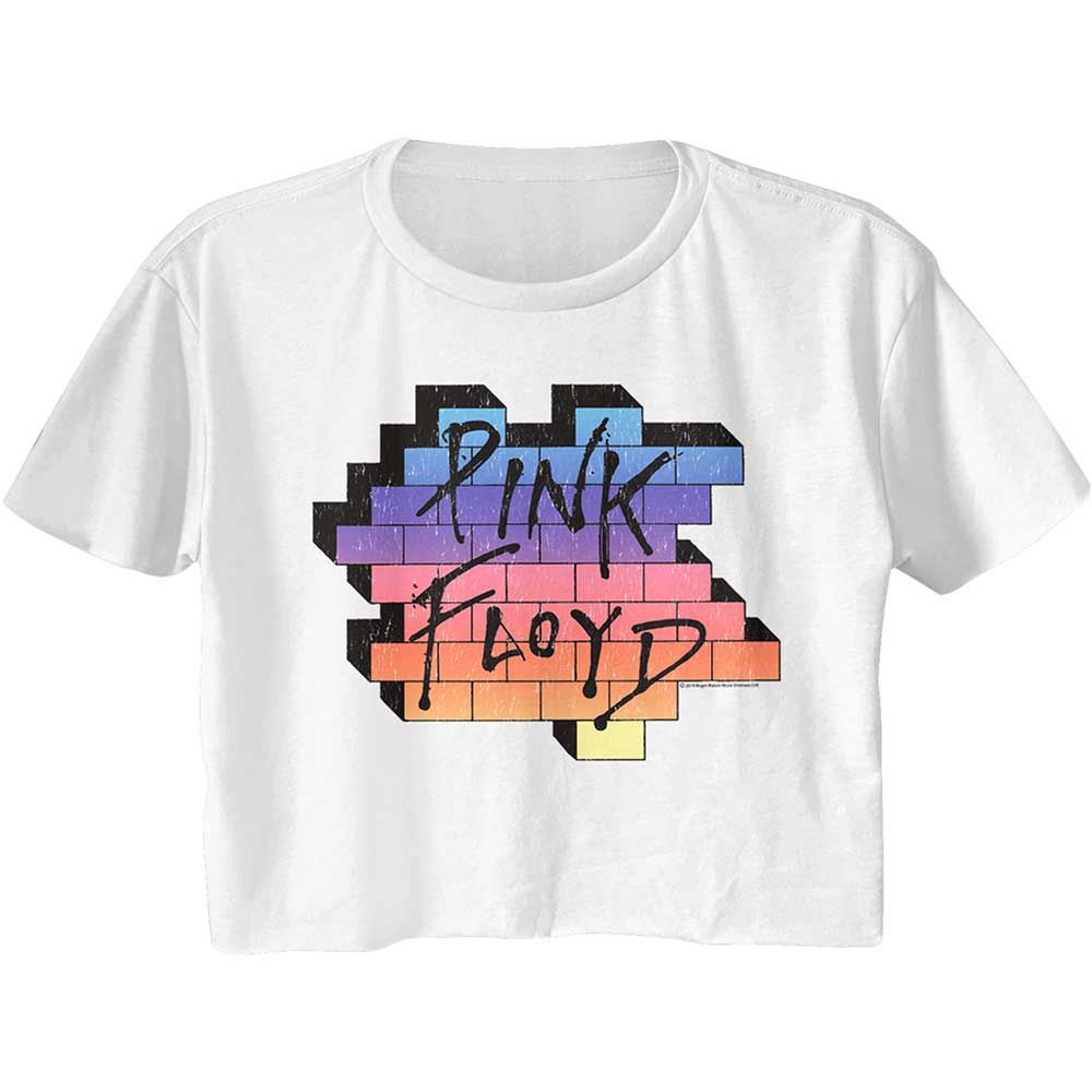 Pink Floyd Ladies Crop Top - Rainbow Wall