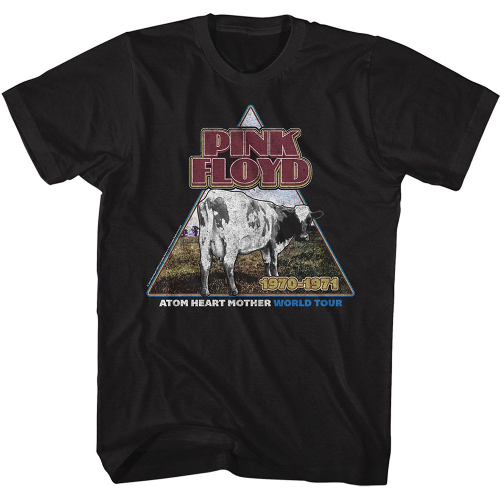 Black Pink Floyd t-shirt featuring an Atom Heart Mother design