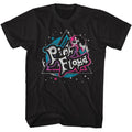 Black Pink Floyd t-shirt featuring a Flying Pig Blue Pink design
