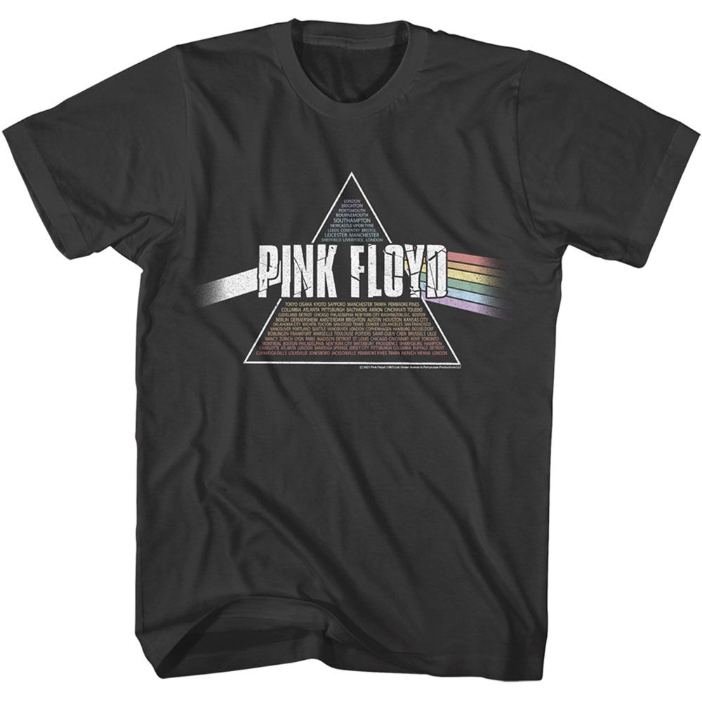Smoke Gray Pink Floyd t-shirt featuring a Venue Triangle design