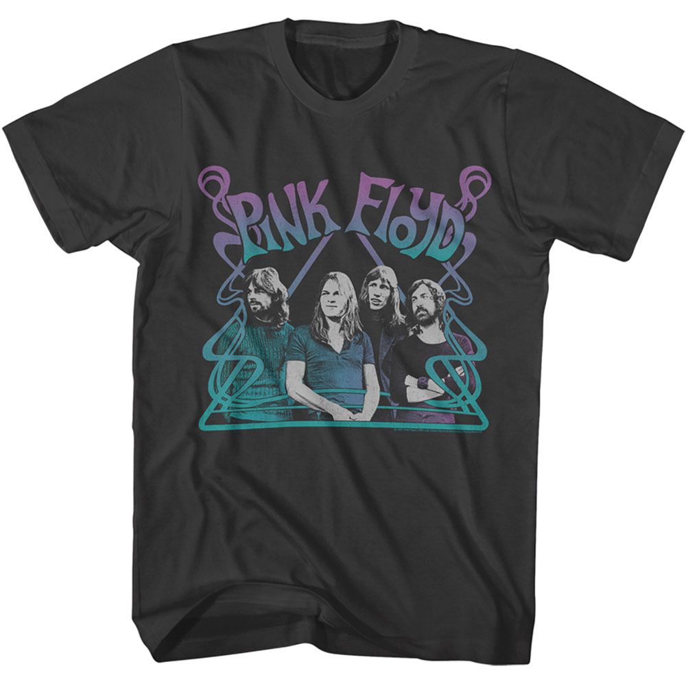 Smoke Gray Pink Floyd t-shirt featuring an Art Nouveau Triangle design
