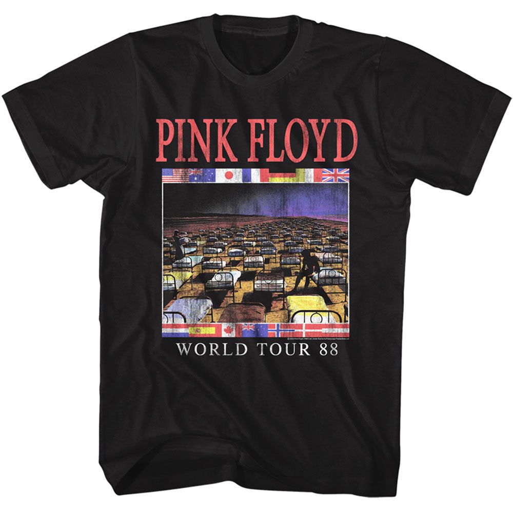 Black Pink Floyd t-shirt featuring a World Tour 88 design