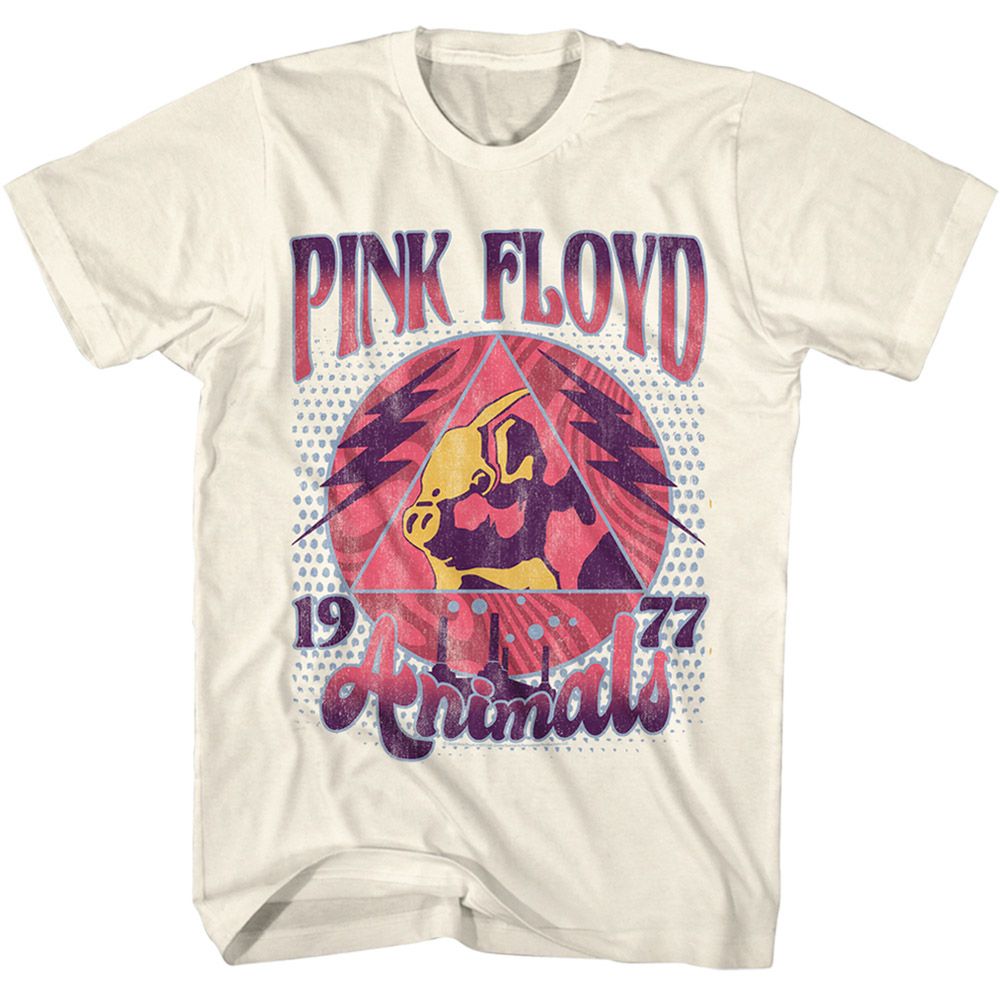 Natural Pink Floyd t-shirt featuring a Pink Floyd Animals design