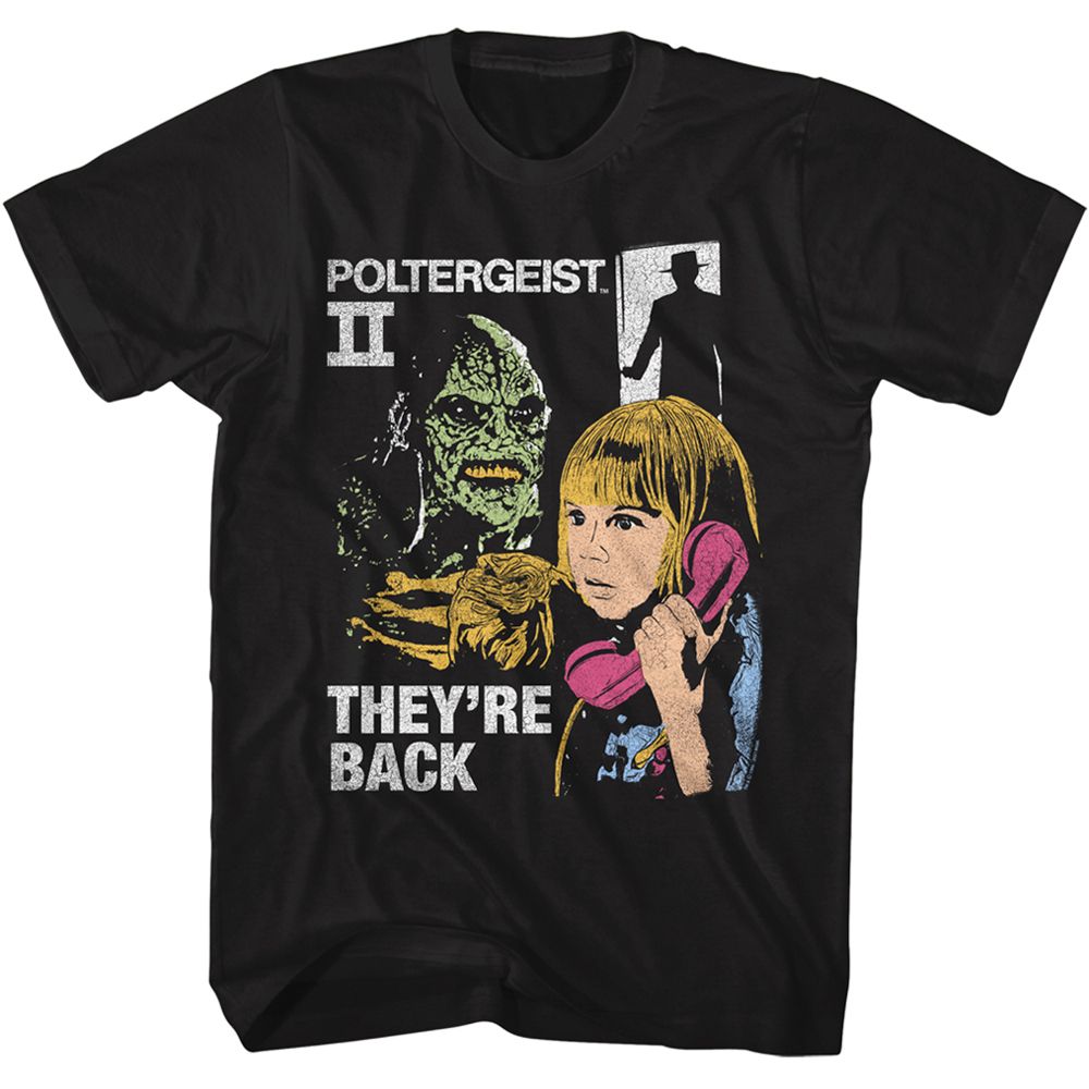 Black Poltergeist t-shirt featuring a Carol Anne and the Beast design