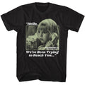 Black Poltergeist t-shirt featuring a Trying to Reach You design