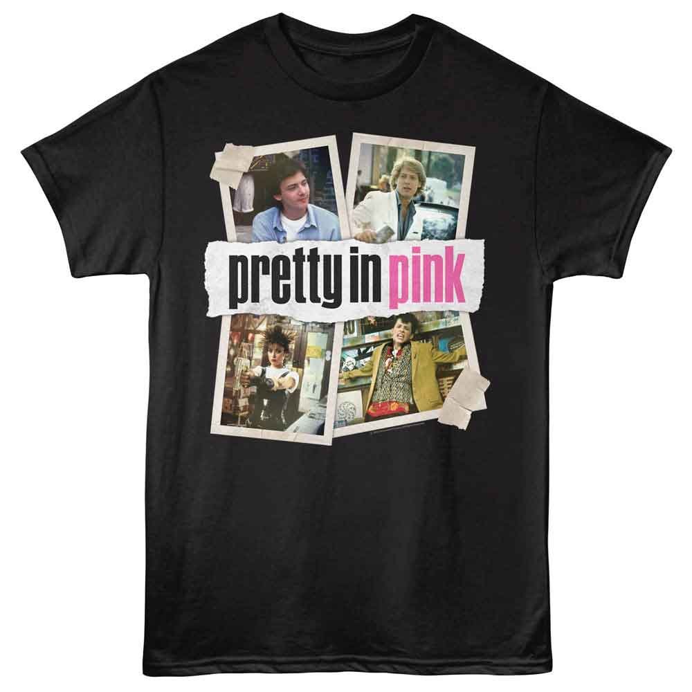 Black Pretty in Pink t-shirt featuring a Pretty in Pink snapshots design