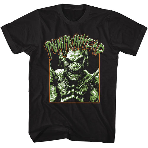 Black Pumpkinhead t-shirt featuring a Pumpkinhead photo and logo design