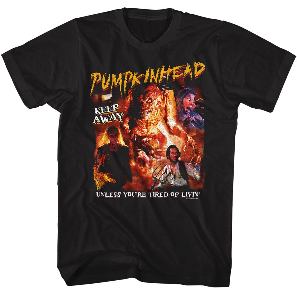 Black Pumpkinhead t-shirt featuring a Pumpkinhead collage design