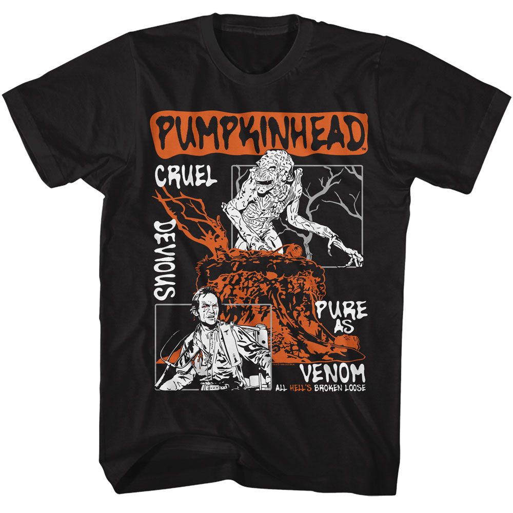 Black Pumpkinhead t-shirt featuring a Pumpkinhead panels alt design
