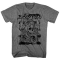 Graphite Heather Poison t-shirt featuring a Skull Snake Lightning design