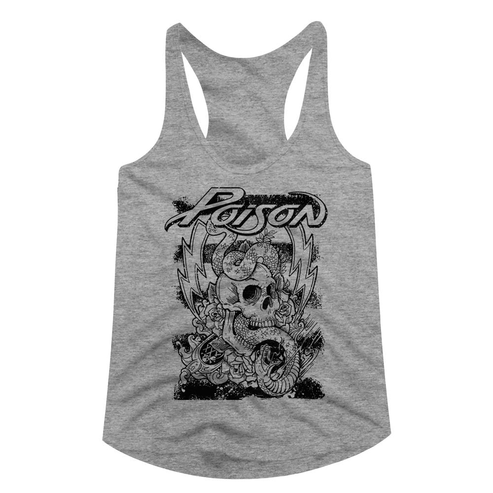 Poison Ladies Racerback - Skull Snake Lightning