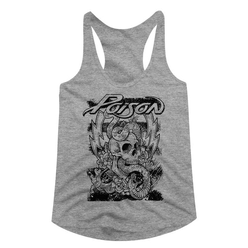 Poison Ladies Racerback - Skull Snake Lightning