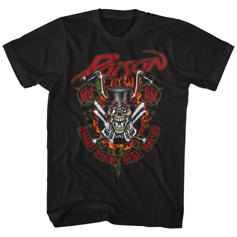 Black Poison t-shirt featuring a Ride Like the Wind design