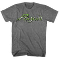 Graphite Heather Poison t-shirt featuring a Poison logo design