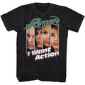 Black Poison t-shirt featuring an I Want Action design