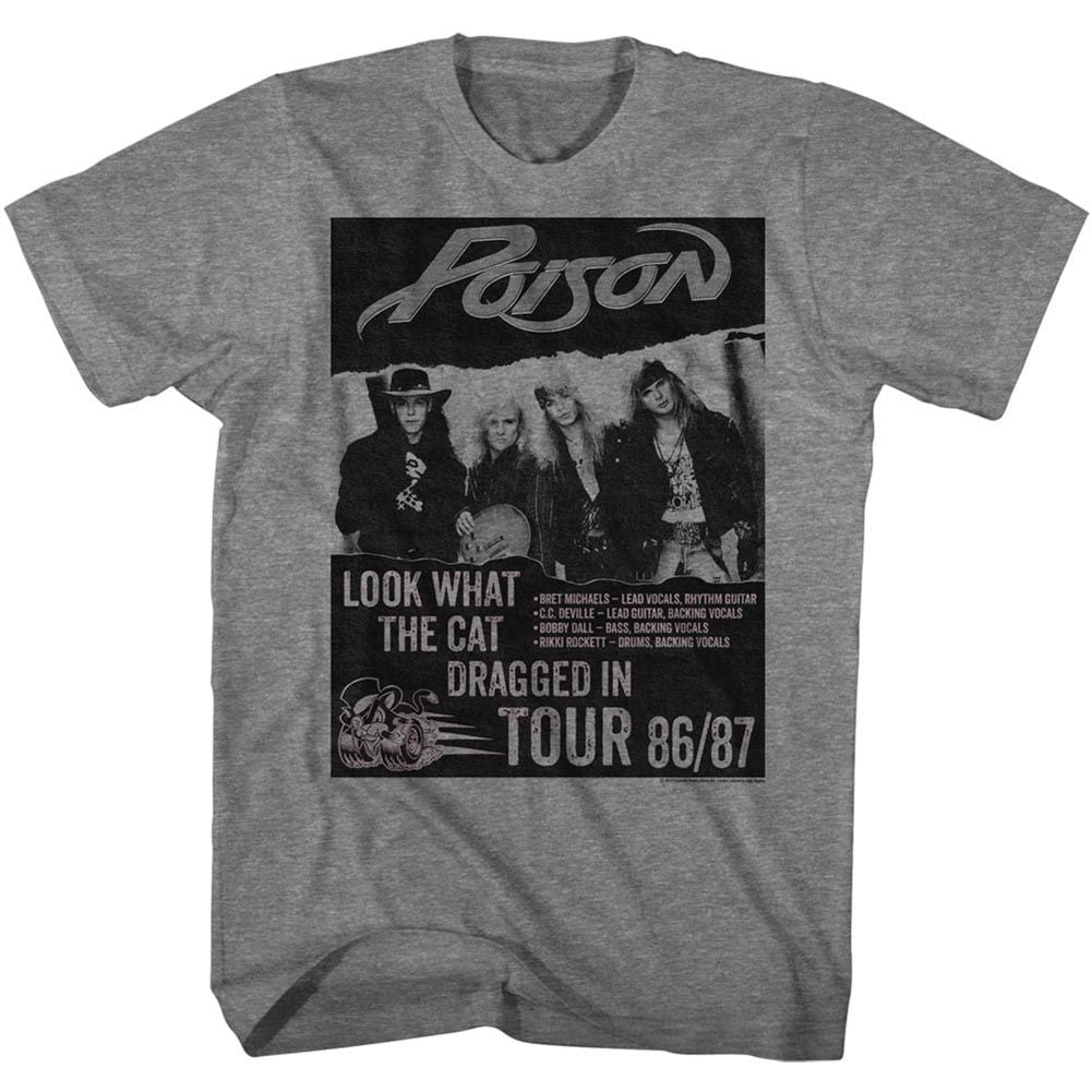Graphite Heather Poison t-shirt featuring a Look What Tour design