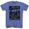 Royal Heather Poison t-shirt featuring a Look What Tour design