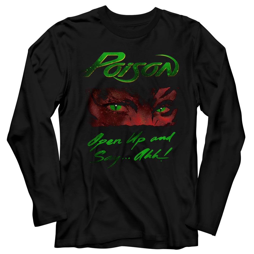 Poison Long Sleeve T-Shirt - Open Up - Black Design