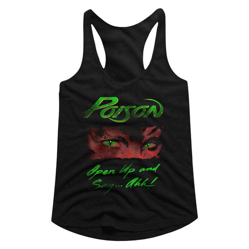 Poison Ladies Racerback - Open Up - Black Design