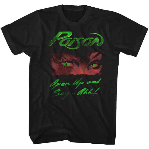 Black Poison t-shirt featuring an Open Up design