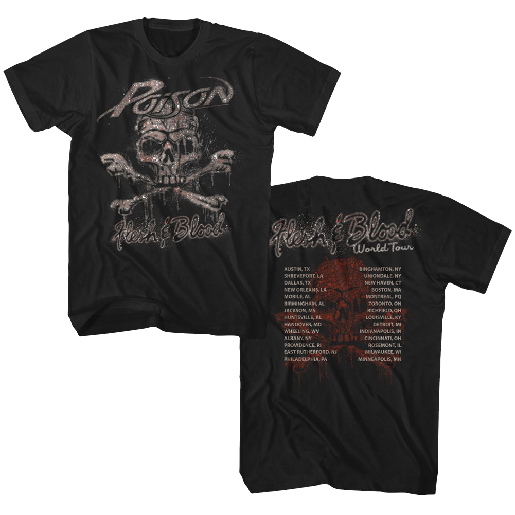 Black Poison t-shirt featuring a Flesh and Blood World Tour design