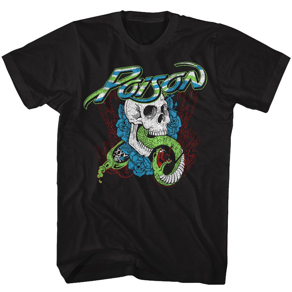 Black Poison t-shirt featuring a Poison design
