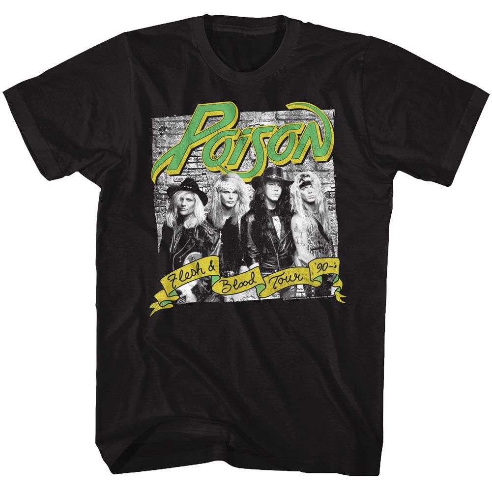 Black Poison t-shirt featuring a Flesh Blood Banner design