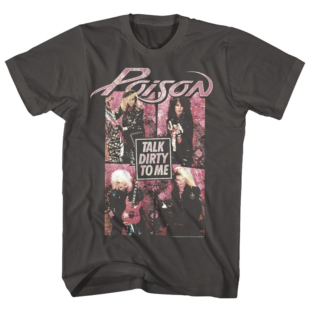 Smoke Gray Poison t-shirt featuring a Talk Dirty to Me design