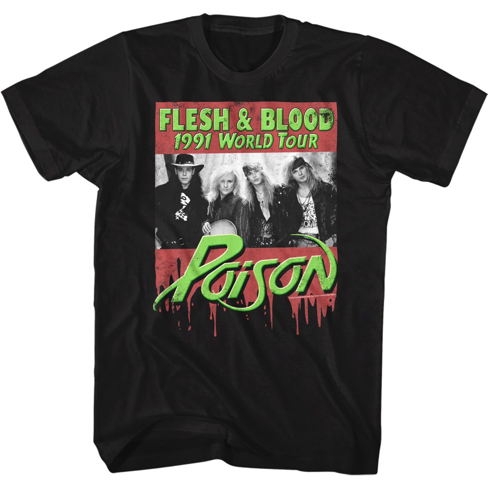 Black Poison t-shirt featuring a Flesh Blood 2 design