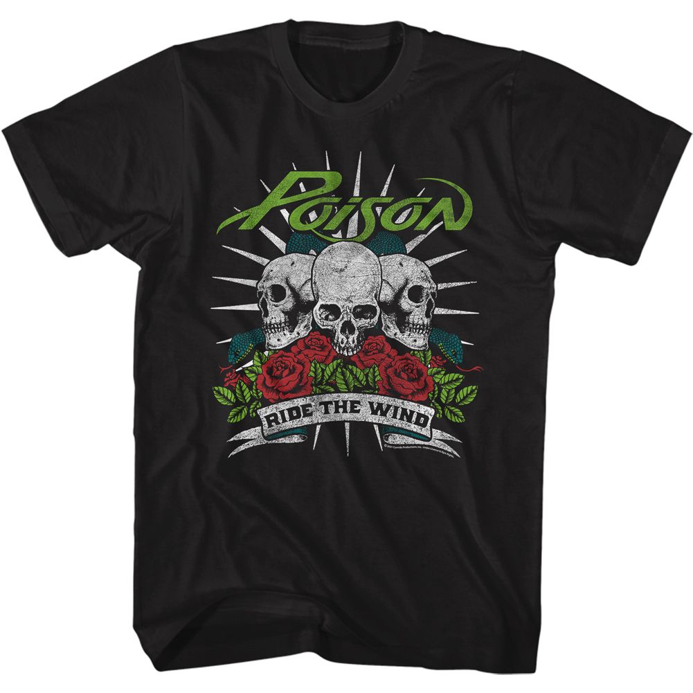 Black Poison t-shirt featuring a Ride the Wind design
