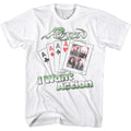 White Poison t-shirt featuring a Want Action Card design