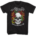 Black Poison t-shirt featuring a Flame Skull with Snake design