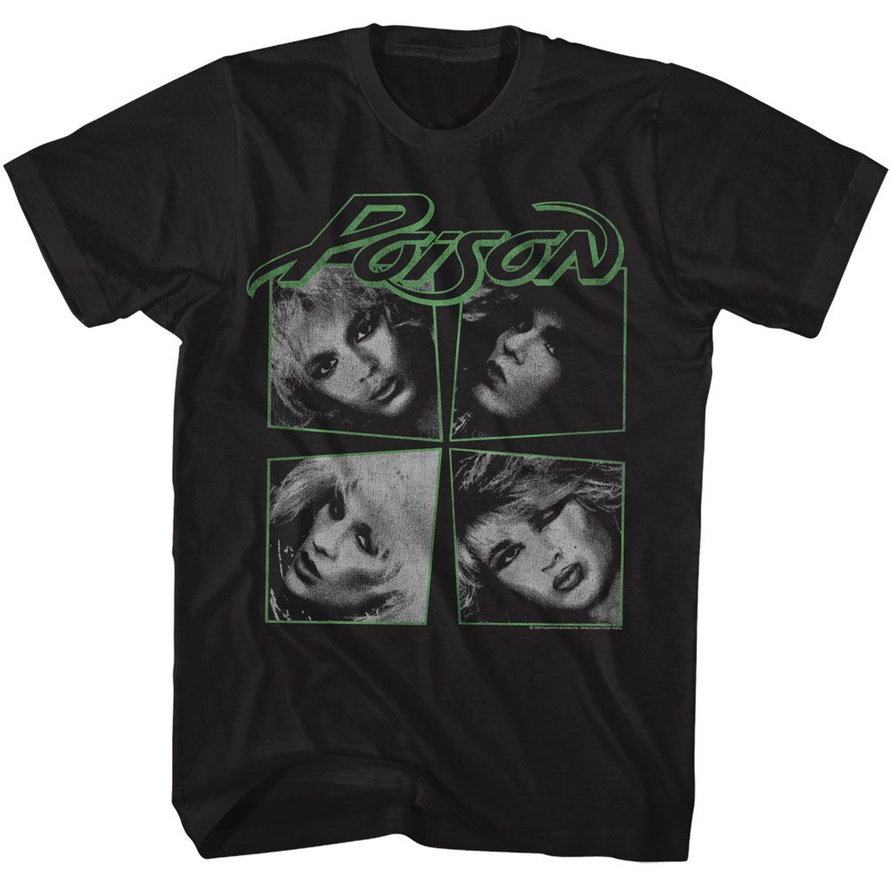 Black Poison t-shirt featuring an I Want Action Four Photos design