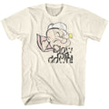 Natural Popeye t-shirt featuring a Blow Me Down design