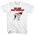 White Popeye t-shirt featuring an Eat It design