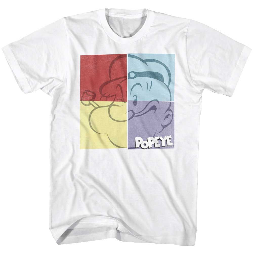 White Popeye t-shirt featuring a Popeye Square design