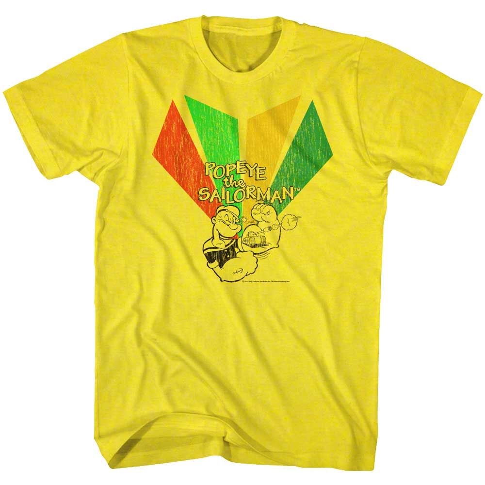 Yellow Popeye t-shirt featuring a Pop Flex design