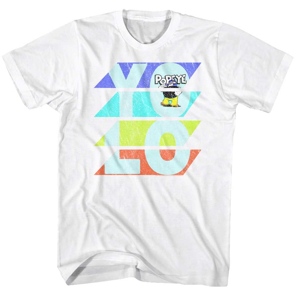 White Popeye t-shirt featuring a Not Popeye Popeye design