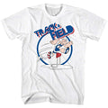 White Popeye t-shirt featuring a Popeye Trax design