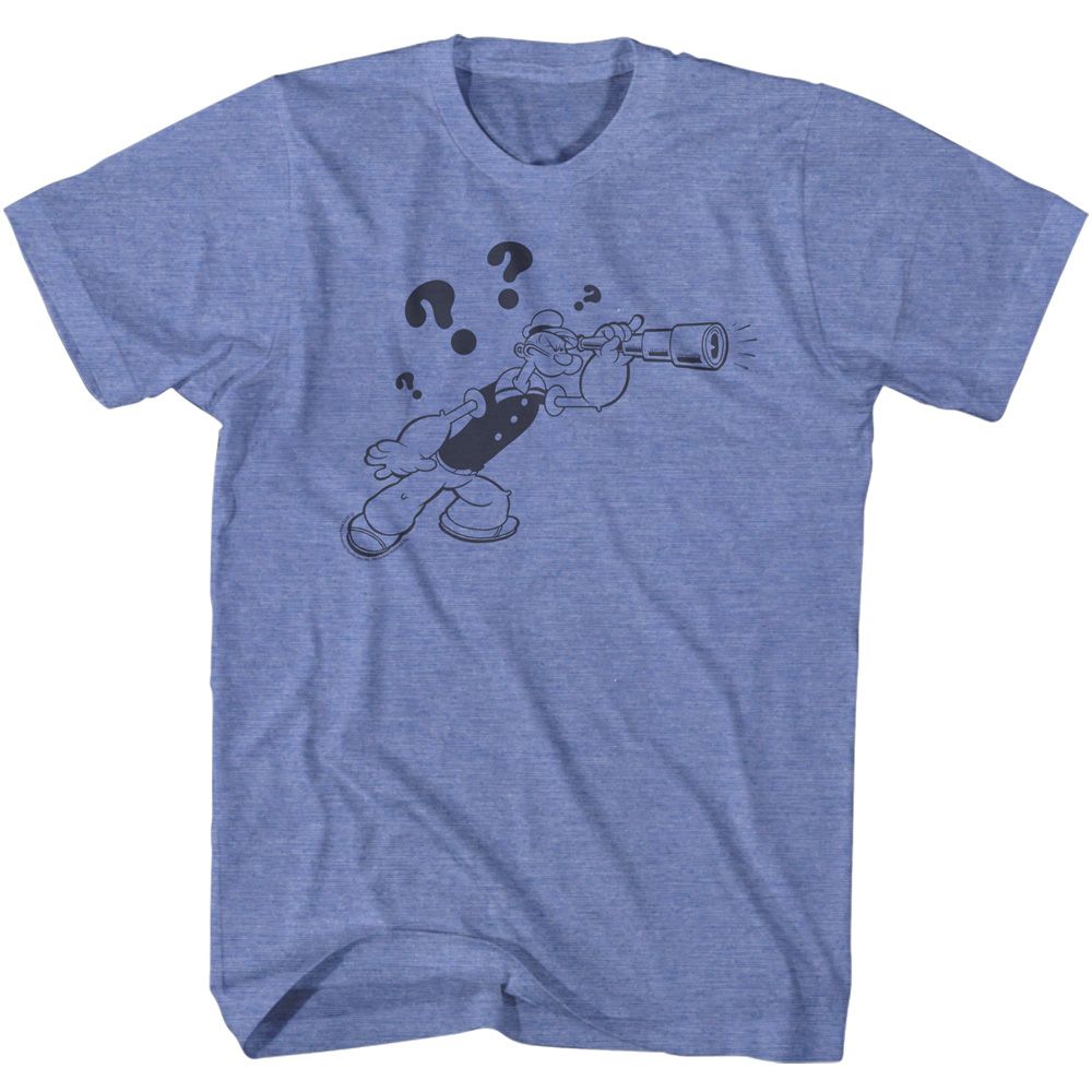 Light Blue Heather Popeye t-shirt featuring a Popeye Whad design