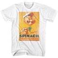 White Popeye t-shirt featuring a Spinach Style design