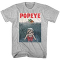 Gray Heather Popeye t-shirt featuring a Beware of Popeye design