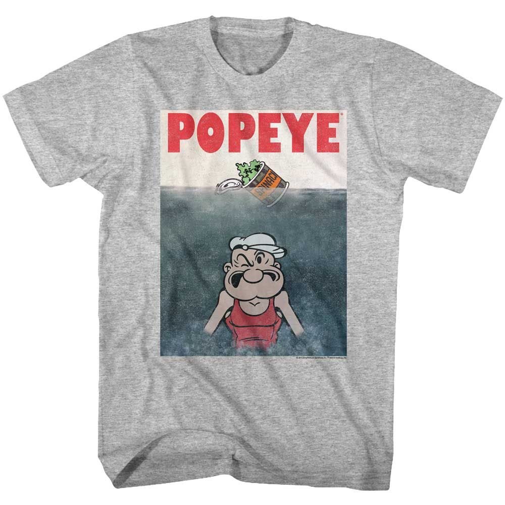 Gray Heather Popeye t-shirt featuring a Beware of Popeye design